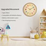 Foxtop Colorful Silent Kids Wall Clock 12 Inch