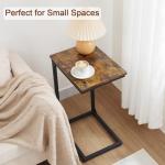Set of 2 C-Shaped End Tables in Rustic Brown