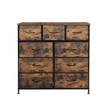 Tall 9-Drawer Storage Cabinet in Retro Brown