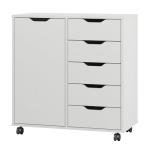 Panana 5-Drawer Wooden Storage Chest on Wheels