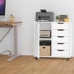 Panana 5-Drawer Wooden Storage Chest on Wheels