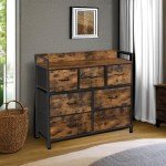 SONGMICS 7-Drawer Rustic Dresser and Storage Unit
