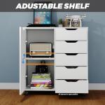 Panana 5-Drawer Wooden Storage Chest on Wheels