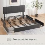Full Upholstered Bed with Headboard and Drawers