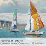 Blue Sailboat Canvas Wall Art for Coastal Decor