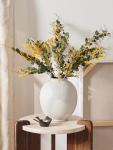 Rustic White Ceramic Flower Vase - 9.8 Inch