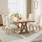 Set of 4 Wooden Dining Chairs with Cushions