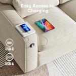 Marsail Full Size Pull-Out Sofa Bed with USB