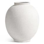 Rustic White Ceramic Flower Vase - 9.8 Inch