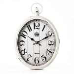 Large 16-Inch Retro Oval Wall Clock in White