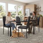 Gizoon 5-Piece Glass Dining Table Set for 4