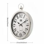 Large 16-Inch Retro Oval Wall Clock in White