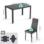 Gizoon 5-Piece Glass Dining Table Set for 4