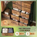 WLIVE Rustic Brown 10-Drawer Fabric Dresser