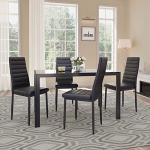 Gizoon 5-Piece Glass Dining Table Set for 4