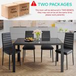 Gizoon 5-Piece Glass Dining Table Set for 4