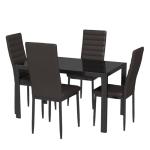 Gizoon 5-Piece Glass Dining Table Set for 4