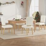 Set of 4 Wooden Dining Chairs with Cushions