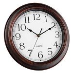 Vintage 12-Inch Silent Wall Clock - Bronze