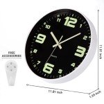 Cozyhome 12-Inch Silent Glow in The Dark Clock