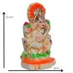 Golden Metal Laxmi Ganesha Statue - Standard Size