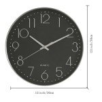 Modern Silent Wall Clock - 12 Inch Black Decor