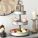 Farmhouse 3-Tier Metal Tray Stand for Decor