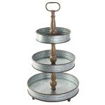 Farmhouse 3-Tier Metal Tray Stand for Decor
