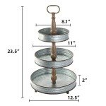 Farmhouse 3-Tier Metal Tray Stand for Decor