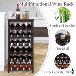 24-Bottle Freestanding Bamboo Wine Rack with Tabletop