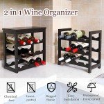 24-Bottle Freestanding Bamboo Wine Rack with Tabletop