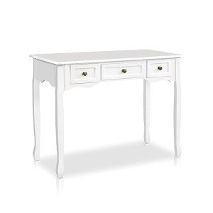 Elegant White Console Table with 3 Drawers