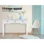 Elegant White Console Table with 3 Drawers