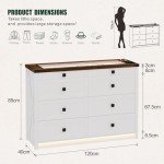 Farmhouse 8-Drawer Dresser with LED Light