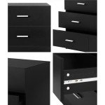 Black 6-Drawer Storage Dresser by Oikiture