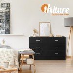 Black 6-Drawer Storage Dresser by Oikiture