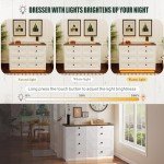 Farmhouse 8-Drawer Dresser with LED Light