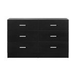 Black 6-Drawer Storage Dresser by Oikiture