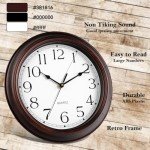 Vintage 12-Inch Silent Wall Clock - Bronze