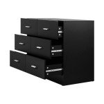 Black 6-Drawer Storage Dresser by Oikiture