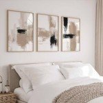 Beige Abstract Wall Art Set of 3 Prints