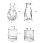 Set of 4 Glass Bud Vases in Various Sizes