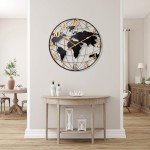 Large Metal World Map Wall Clock - 24 Inch