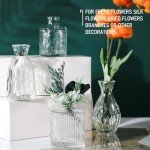 Set of 4 Glass Bud Vases in Various Sizes