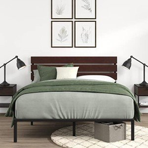 Zinus Figari Bamboo Metal Double Bed Frame