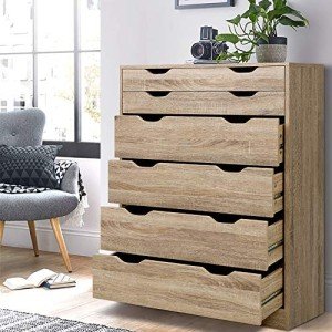 6-Drawer Oak Tallboy Chest of Drawers