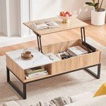 Lift Top Coffee Table with Hidden Storage - Oak