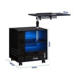 High Gloss LED Nightstand with USB Ports