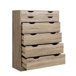6-Drawer Oak Tallboy Chest of Drawers