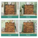 Tall 9-Drawer Fabric Storage Tower - Walnut